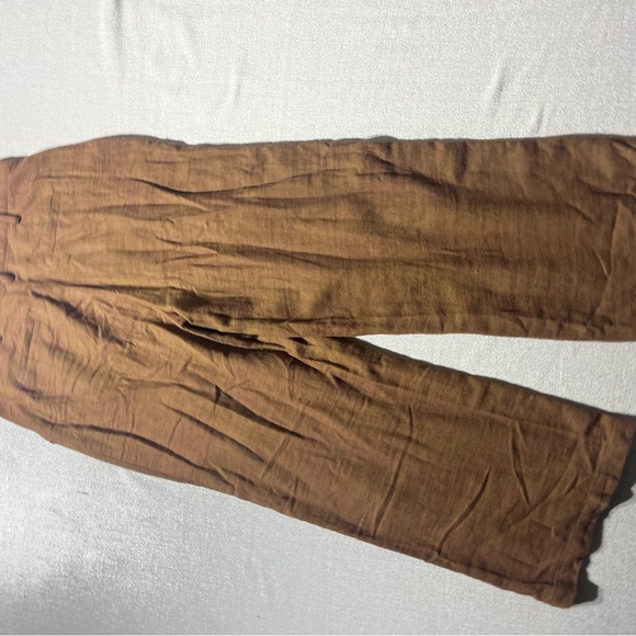 Urban Outfitters Brown Chevron Stitch High Waist Wide Leg Trousers - Picture 10 of 14